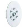 30 in Glass Lazy Susan Turntable, Tempered Glass Dining Table Centerpiece with 6 Rotating Wheels, 360Â° Smooth and Silent Spin Tabletop Rotating Tray