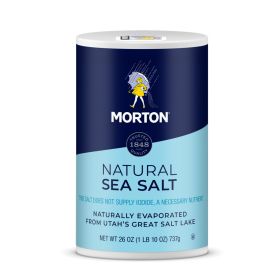 Morton  Sea Salt, Natural All-Purpose, 26 oz Round Can