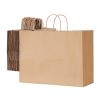 Kraft Paper Bags with Handles, 50Pcs 16 x 6 x 12 in, Large Paper Grocery Bags, Reusable & Recycled Brown Take-Out Sacks
