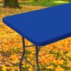 Spandex 6 Foot Rectangle Table Cloth, Elastic Fitted Tablecloths for Picnic, Stretch Washable Patio Table Cover for Outdoor, Camping