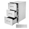 Outdoor Kitchen Drawers 16" W x 28.5" H x 20.5" D, Flush Mount Triple Access BBQ Drawers Stainless Steel with Handle