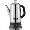12-Cup Electric Percolator Coffee Pot, 304 Stainless Steel Coffee Percolator with Keep Warm Function & Heat-Resistant Handle, Classic Coffee Maker