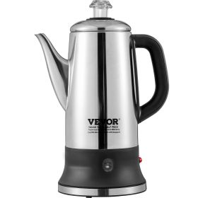 12-Cup Electric Percolator Coffee Pot, 304 Stainless Steel Coffee Percolator with Keep Warm Function & Heat-Resistant Handle, Classic Coffee Maker