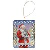 Chartreux Cat with Santa Claus Porcelain Ornament Christmas Tree Hanging Decorations for Home Christmas Holiday, Rectangle, Gift, Multicolor