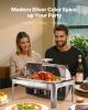 Roll Top Chafing Dish Buffet Complete Set, 9 Qt 1 Pack Stainless Steel Chafer with 2 Half Size Pans