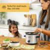 Pot 2qt Manual Slow Cooker - Stainless Steel: 3 Settings, Reheat & Warmer, Stay-Cool Handles, Dishwasher-Safe Parts