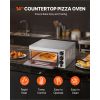 Commercial Pizza Oven Countertop, 14-Inch Single Deck Layer, Stainless Steel Electric Pizza Oven with Stone and Handle