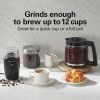 coCoffee Grinder Black Electric Blade Grinder for Coffee Beans, Medium Grind, 12 Cup Capacity