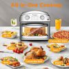 Stainless Steel 12-Liter Air Fryer, Dual Knob Control, 450Â°F Temperature Range, 60-Min Timer, Presets for French Fries, Pizza, Chicken, Fish
