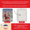 Chartreux Cat with Santa Claus Porcelain Ornament Christmas Tree Hanging Decorations for Home Christmas Holiday, Rectangle, Gift, Multicolor