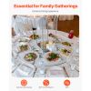 30 in Glass Lazy Susan Turntable, Tempered Glass Dining Table Centerpiece with 6 Rotating Wheels, 360Â° Smooth and Silent Spin Tabletop Rotating Tray