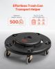 Trash Can Dolly, Fit 20, 32, 44, 55 Gallon Containers, Round Trash Can Roller Base with 4 Lockable Wheels, 500lbs Weight Capacity