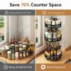 3-Tier Rotating Spice Rack Organizer â€“ Carbon Steel 360Â° Metal Turntable, Multifunctional Kitchen Seasoning & Condiment Storage Rack