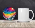 Colorful Daisies Large Sandstone Coasters Pack of 4 Absorbent Round Coasters Decor Gifts for Men or Women, 4 in, Multicolor