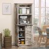64.5" Freestanding Kitchen Buffet Hutch, Rustic Pantry Storage Cabinet with Sliding Barn Door & Adjustable Shelf, Vintage Wood