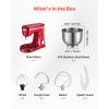 Stand Mixer, 6 QT Electric Kitchen Mixer, 300W Dough-Mixer, 10 Speeds Tilt-head Food-Mixer with Stainless Steel Bowl, Dough Hook, Whisk, Beater