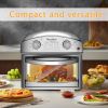 Stainless Steel 12-Liter Air Fryer, Dual Knob Control, 450Â°F Temperature Range, 60-Min Timer, Presets for French Fries, Pizza, Chicken, Fish