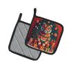 Tiger Christmas Pair of Pot Holders Kitchen Heat Resistant Pot Holders Sets Oven Hot Pads for Cooking Baking BBQ, 7 1/2 x 7 1/2