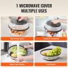 2PCS Microwave Splatter Covers, 10.4" Collapsible Microwave Lid for Food, 300 Fahrenheit Heat-Resistant PP Splatter Guard for Plate Dish