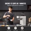 12 Cups Commercial Drip Coffee Maker, Coffee Maker Machine with 2 Glass Carafes and 2 Warmer Plates