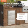 Outdoor Kitchen Drawers 16" W x 28.5" H x 20.5" D, Flush Mount Triple Access BBQ Drawers Stainless Steel with Handle