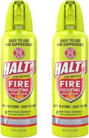 HALT! Handheld Fire Fighting Foam Spray â€“ Non-Toxic, Easy to Use, Store, and Find in Emergency â€“ Compact & Portable â€“ Ideal for Home, Kitchen (size: 2 Pack)