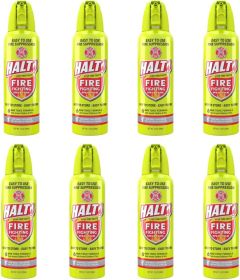 HALT! Handheld Fire Fighting Foam Spray â€“ Non-Toxic, Easy to Use, Store, and Find in Emergency â€“ Compact & Portable â€“ Ideal for Home, Kitchen (size: 8 Pack)