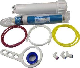 HUINING Reverse Osmosis Membrane 50/75/100/150/400/500GPD and RO Membrane Housing Kit with Quick Connector,Check Valve,Water Pipe (style: 150GPD SET)
